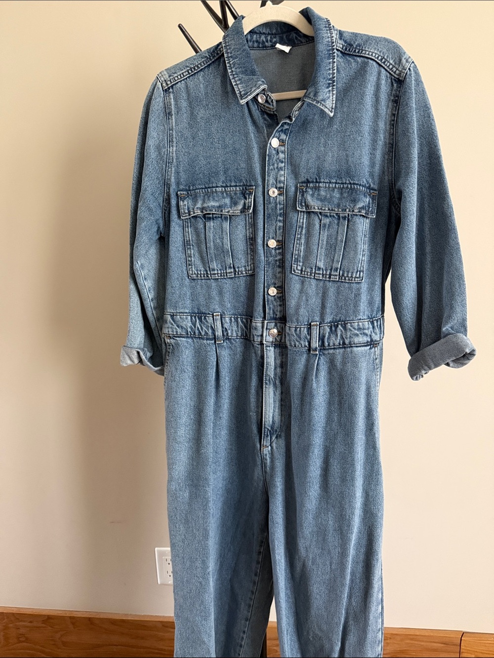 H&M Light Blue Denim Jumpsuit
